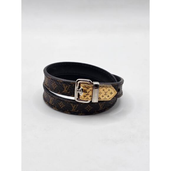 Louis Vuitton Brown 'Fasten Your LV' Monogram Wrap Bracelet - Picture 6 of 16